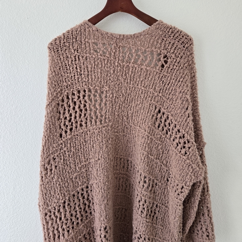 Free People BOHO Saturday Morning Cardigan Sweater Open Knit Oversized Cozy XS/S - Picture 12 of 16